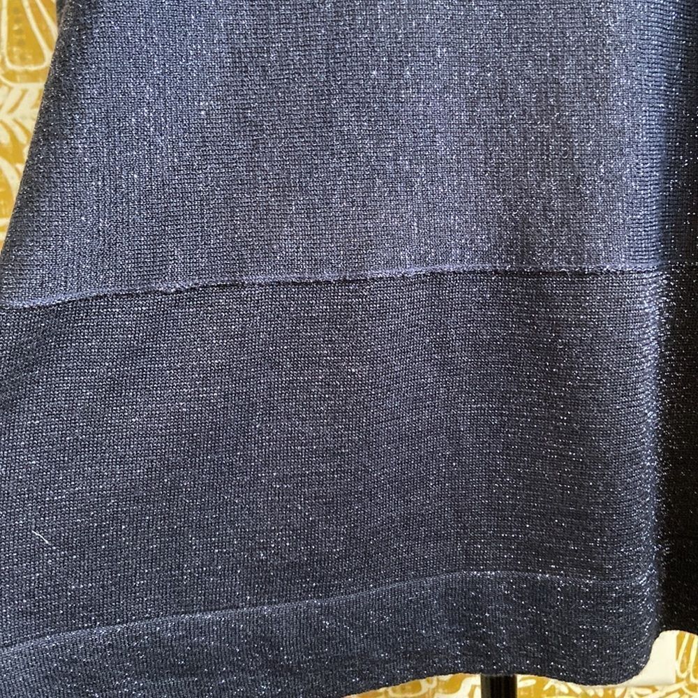 NWT Soft Surroundings Eudora Woven Cold Shoulder Twinkle Sweater in Navy size 1X - Picture 4 of 10